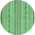 thumbnail image 1 of Ahgly Company Indoor Round Abstract Turquoise Blue Modern Area Rugs, 5' Round, 1 of 4