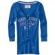 thumbnail image 1 of Aeropostale Womens Ribbed Athletic Dept Ny Henley Shirt, Azul, XS, 1 of 1