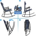 thumbnail image 4 of QISHENSHUI Patio Rocking Zero Gravity Chair Outdoor Wide Recliner Chair for Lawn Beach Camping Poolside with Headrest Pillow (Light Blue), 4 of 8