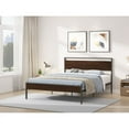 thumbnail image 2 of Dtwnek Platform Bed Frame with Wood Headboard Footboard, Metal Wood Bed for Home, Bedroom, Dark Brown, 2 of 9