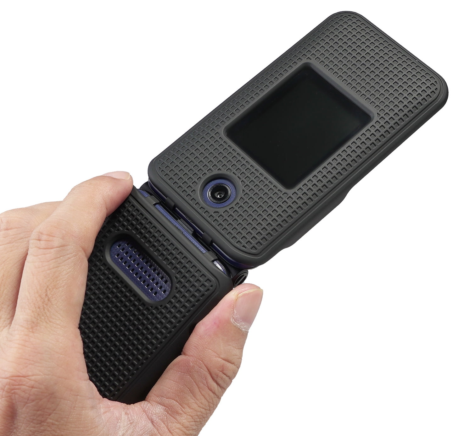 Case For Cingular Flip 4 Cricket Debut Case Nakedcellphone Black Protective Snap On Cover Grid Texture For Cricket Debut Flip U102ac At T Cingular Flip Iv Phone U102aa Walmart Com Walmart Com