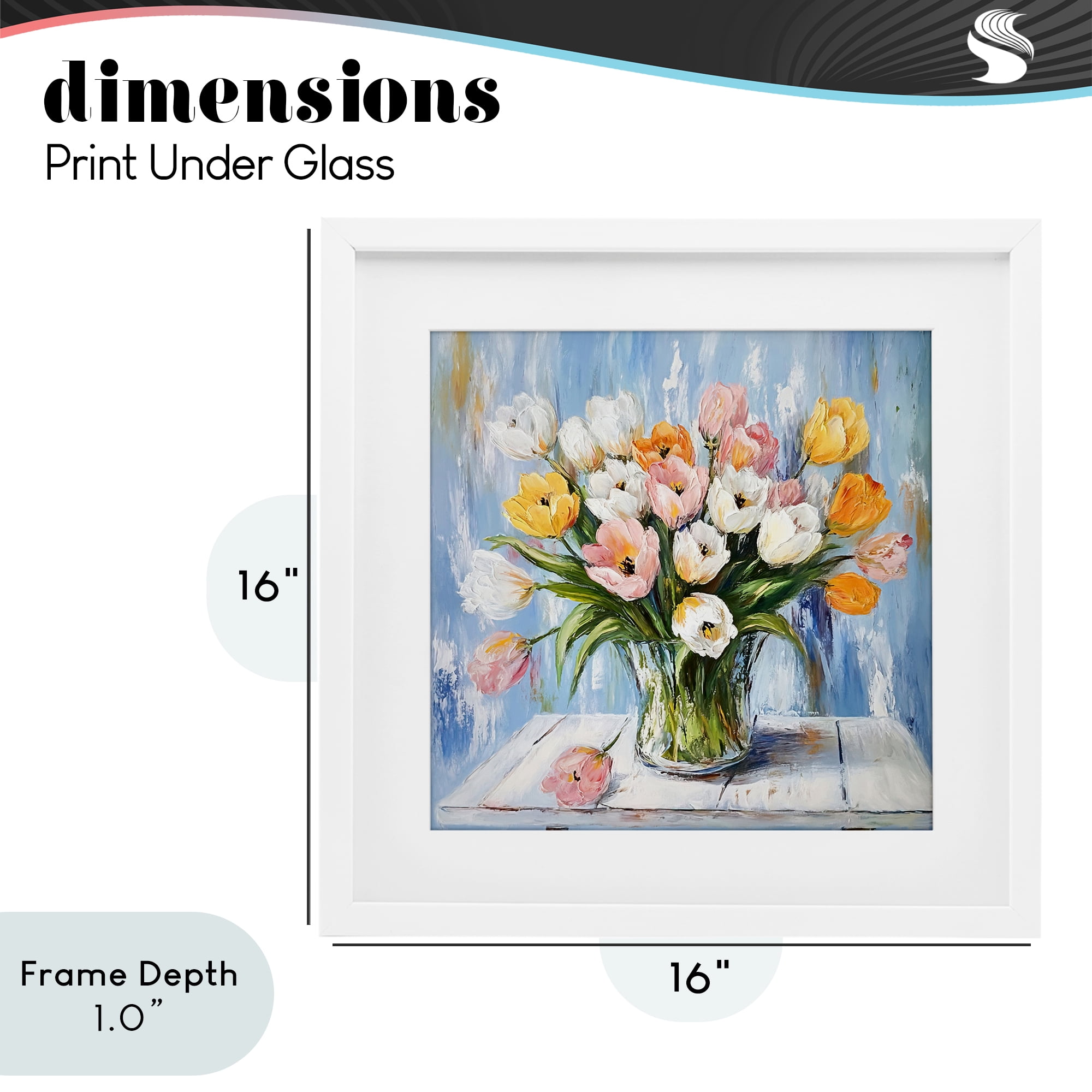 Stupell Industries Her Cottage Garden Tulips White Framed Print Under Glass, design by Tina LeCour