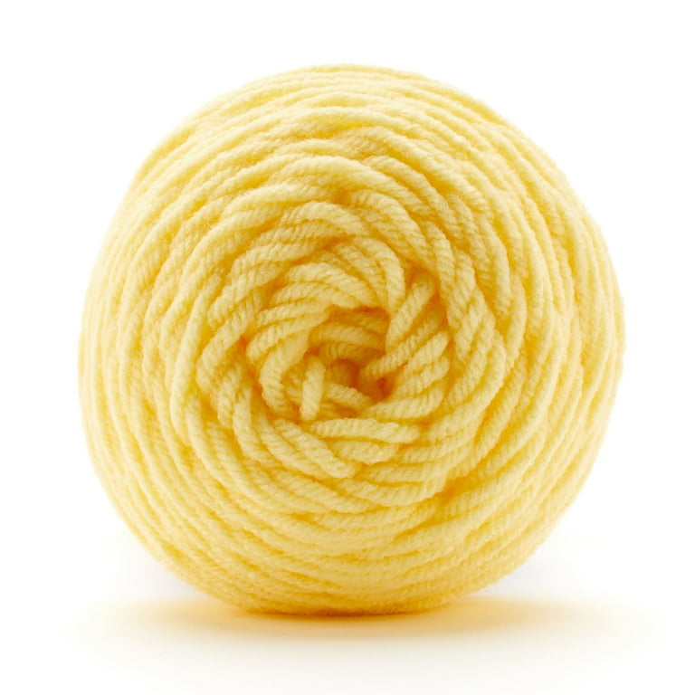 Soft Classic Solid Yarn by Loops Threads Solid Color Yarn for Knitting Crochet Weaving Arts Crafts Light Yellow Bulk 12 Pack