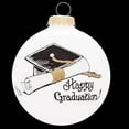 thumbnail image 2 of Happy Graduation Cap and Diploma Glass Ornament Made in USA, 2 of 5
