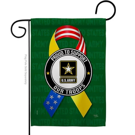 Breeze Decor G158654-BO 13 x 18.5 in. Support Army Troops Garden Flag with Armed Forces Double-Sided Decorative Vertical Flags House Decoration Banner Yard Gift