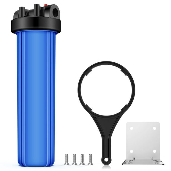 Whole House Water Filter System, SimPure 20-Inch Water Filtration for City Water, Well Water, Rainwater, 4.5" x 20", Blue
