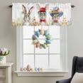 thumbnail image 4 of Valance for Windows,Spring Easter Cute Bunny Flower Valances Curtain Rod Pocket Valance for Kitchen Bedroom Living Room Bathroom,Watercolor Country Leaves Short Curtains Window Treatment 54x18in, 4 of 9