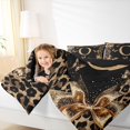 thumbnail image 4 of Catabedysis Bowknot Letter Print 7-Piece Twin Bedding,Wild Cheetah Monogrammed O Bedding Comforter Set,Black Reversible For Girls, 4 of 7