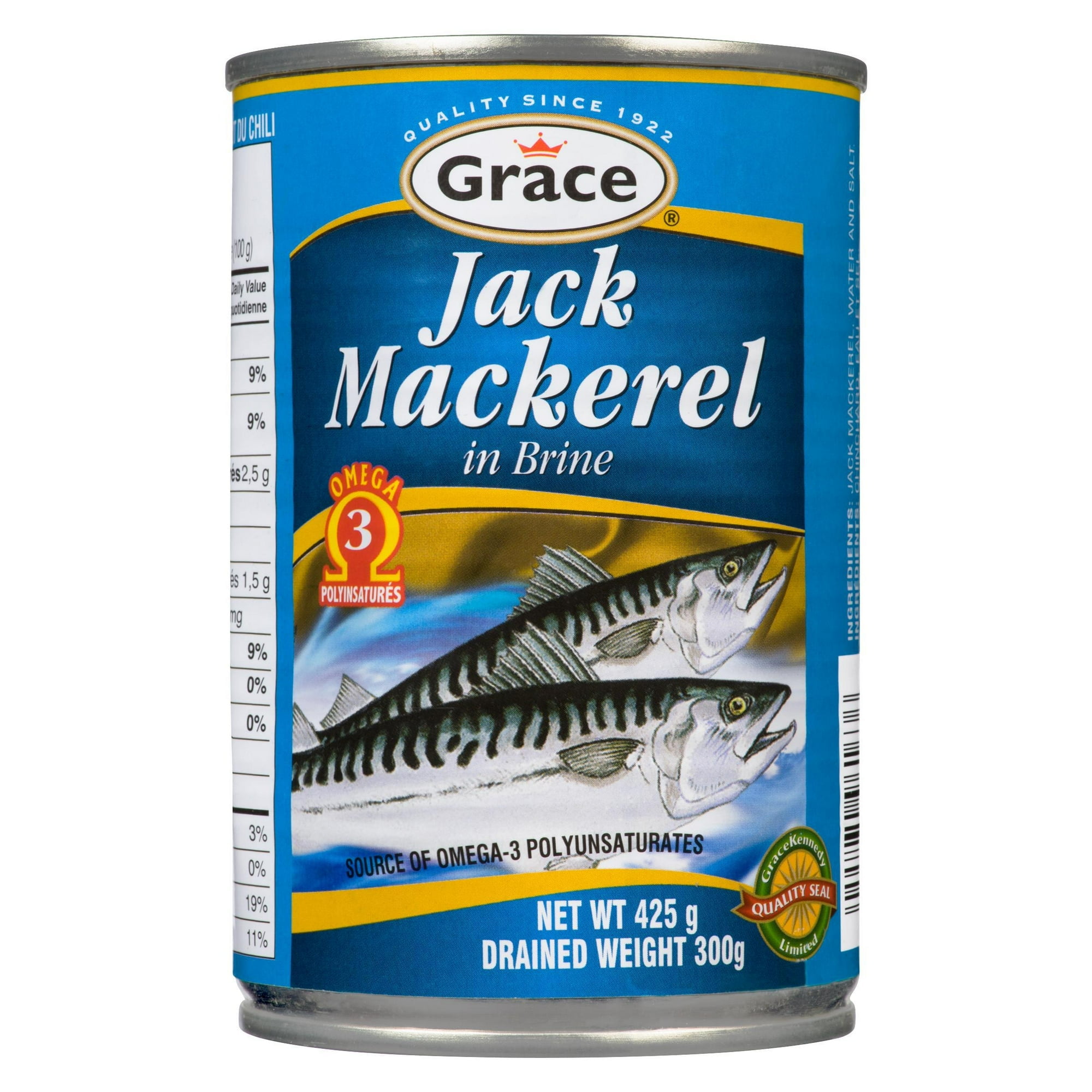 Grace Jack Mackerel in Brine, 443 g Can, Grace Jack Mackerel in Brine, 443 g Can