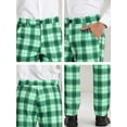 thumbnail image 6 of Unique Bargains Men's Plaid Slacks Regular Fit Flat Front Work Prom Checked Pants 28 Light Green, 6 of 6