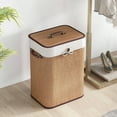 thumbnail image 4 of Goplus Rectangle Bamboo Hamper Laundry Basket Washing Cloth Bin Lid Bamboo, 4 of 10