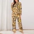 thumbnail image 2 of Pajama Sets for Women 2 Pcs, Hello Fall Autumn Leaves Button Down Long Sleeve Sleepwear Lounge PJ Sets, 2 of 6