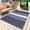 MidnightBlue, variant on Beige Striped Outdoor Rug 5x8 Ft - Reversible Patio Rug Outdoor Camping Rugs, Midnight Blue Geometric Simple Retro Washable Indoor Outdoor Area Rugs, Non-Slip Outdoor Carpet Runner for Deck/Porch