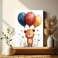 thumbnail image 6 of Qisvanset 12x16 Inch Framed Canvas Wall Art Hot Air Balloon Cute Animal Kids Birthday Nursery Wall Art Print, 6 of 8