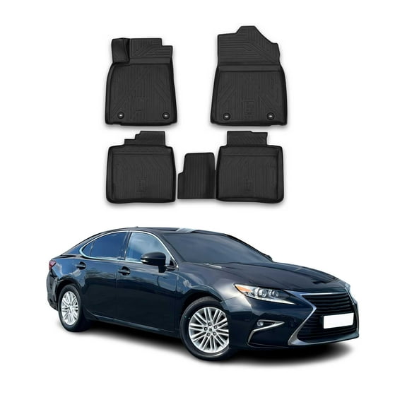 OMAC Floor Mats Liner fits Lexus ES 350 2013-2018 Black TPE All-Weather 4Pcs