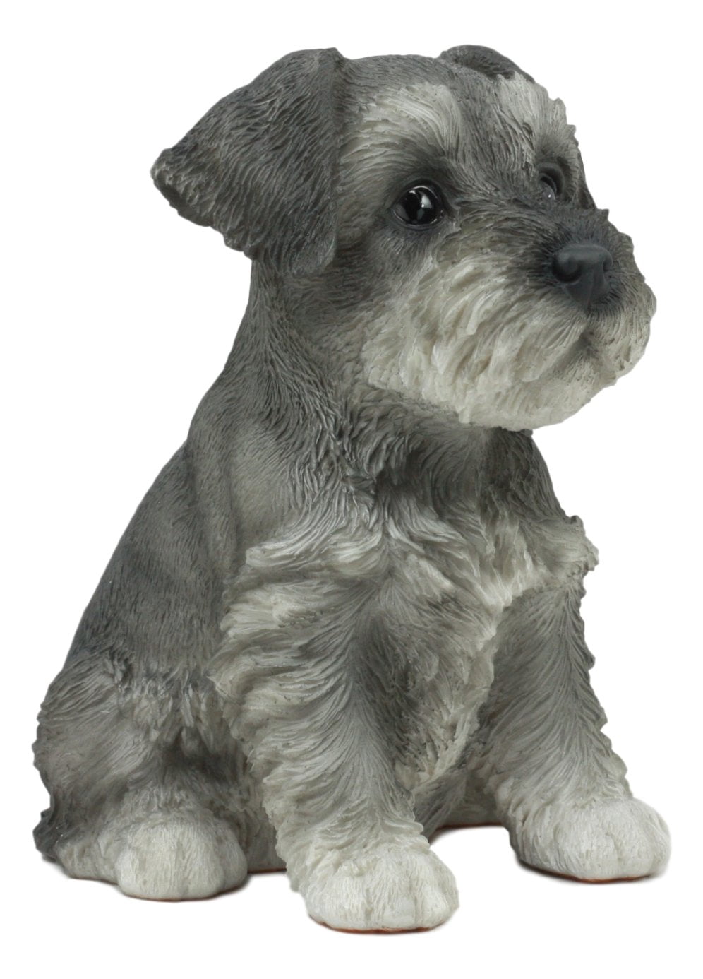 Realistic Miniature Schnauzer Puppy Statue 6.5"Tall Animal Dog Collectible