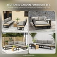 thumbnail image 4 of Outsunny 3 Pieces Sectional Patio Furniture Set L Shaped Outdoor Sofa Set, 4 of 10