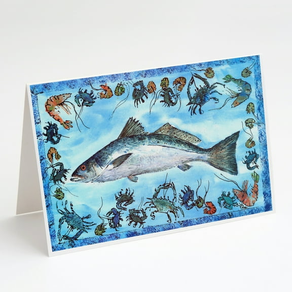 Fish Speckled Trout Greeting Cards and Envelopes Pack of 8