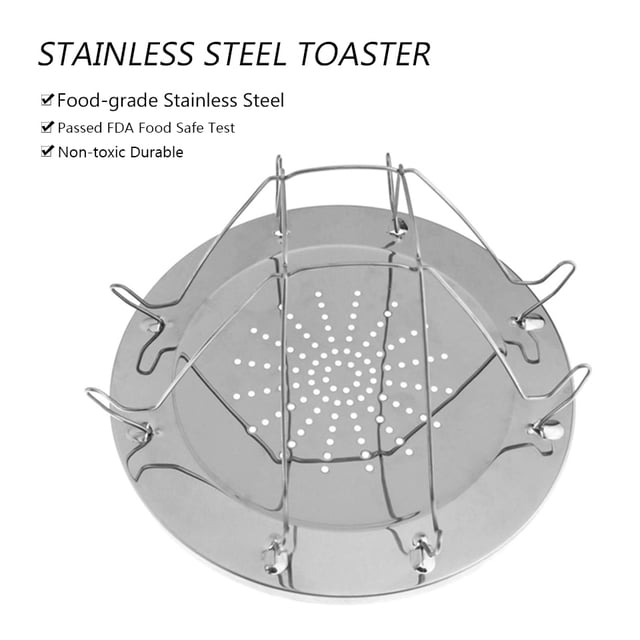 tostadora plegable de acero inoxidable | Parrilla para tostadas plegable para barbacoa al aire libre, bandeja para tostadas, utensilios de cocina para Picnic JFHHH pequeña