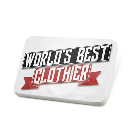 Porcelein Pin Worlds Best Clothier Lapel Badge –