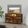 thumbnail image 3 of Towallmark Meuble Télé Commode à 8 Tiroirs avec Prise de Courant, USB et DEL RVB - Armoire de Rangement Grand pour Télé de 55 Pouces, Cadre en Métal Robuste, Style Moderne pour Chambre, Salon, Garde-Robe – Rayures Tigre, 3 of 8