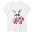 thumbnail image 3 of VBTAPA Women's Cute Easter Shirts Funny Bunny Eggs Print Short Sleeve T-Shirt Casual Loose Blouse Tops Limited Time Sales of Today White M, 3 of 5