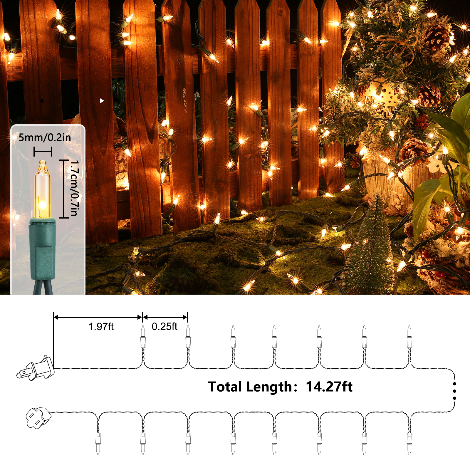 Toodour Warm White Christmas String Lights 50-Count photo 3