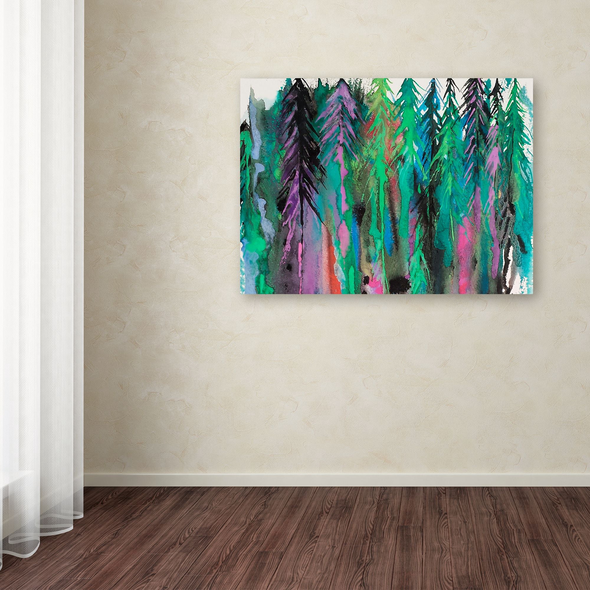 Trademark Fine Art 'Colorful Forest' Canvas Art by Michelle Faber