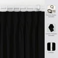 thumbnail image 2 of Homi Drapes Triple Pinch Pleated Blackout Curtains Thermal Insulated Room Darkening Drapes for Bedroom/Livingroom Along with 2 Panels,Tiebacks,Hooks (Black, 40"x120"), 2 of 7