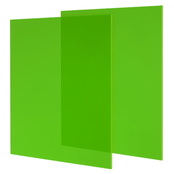 2 Pcs Transparent Acrylic Sheets 1/8" Thick Plastic Sheets 8x8 Inch, Green