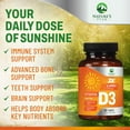 thumbnail image 6 of Vitamin D3 5000iu (125 mcg) - 3X Strength Immune Health Support Vitamin D Dietary Supplement for Bone, Teeth, Muscle - Nature's VIT D, Vegan, Gluten Free, Raspberry Flavor - 60 Chewable Tablets, 6 of 7