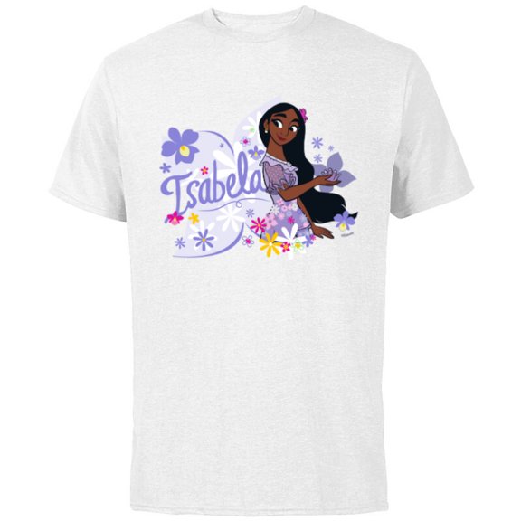 Disney Encanto Isabela Blooms - Short Sleeve Cotton T-Shirt for Adults – Customized-White