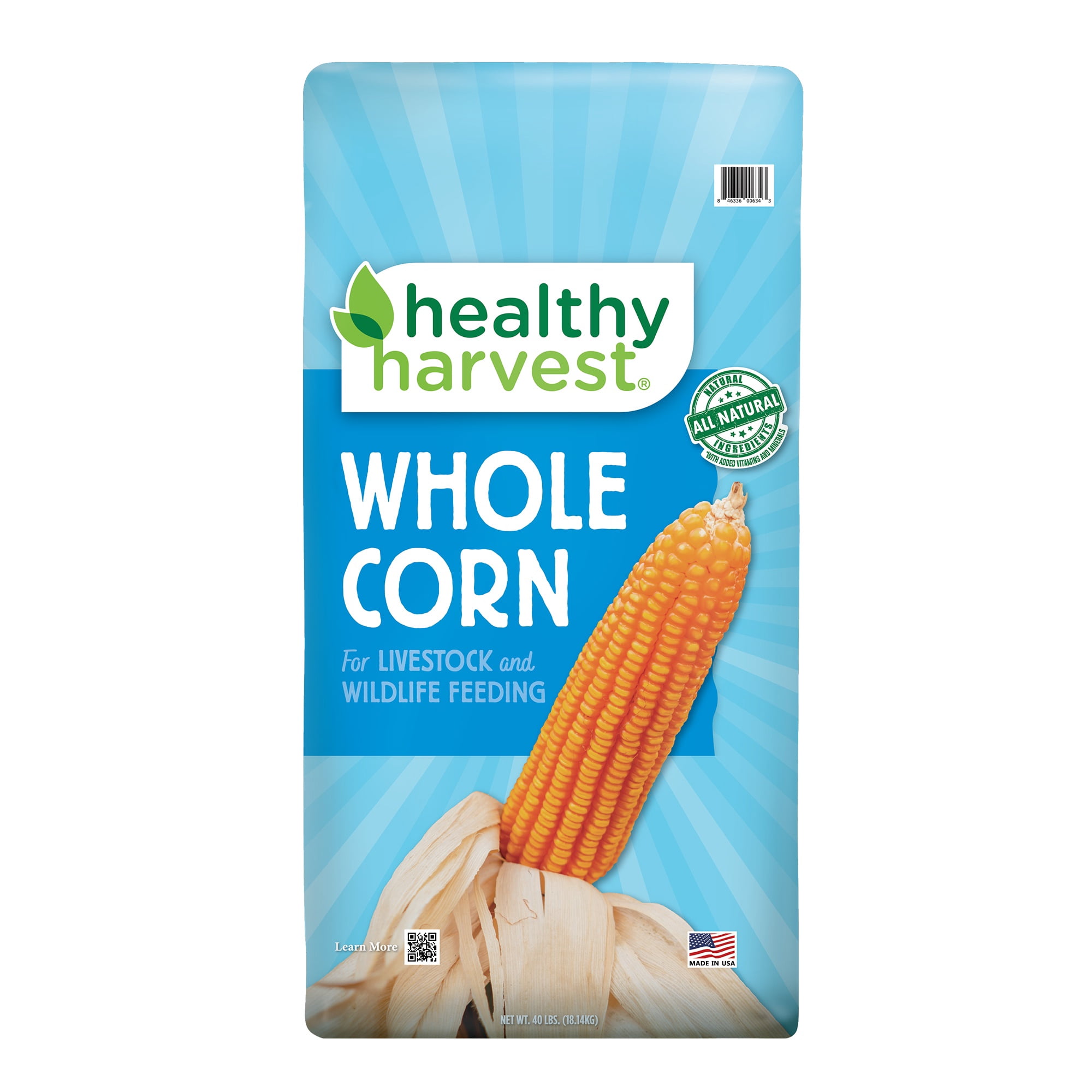 (2 pack) Healthy Harvest Whole Corn for Livestock and Poultry, 40 lb Bag