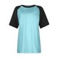 thumbnail image 4 of mfyjkho Tops Casuales Para Mujer, Suéter De Cuello Redondo Y Manga Corta Con Estampado En Contraste Para Mujer. Tops Para Hacer Ejercicio Para Mujer L, 4 of 5
