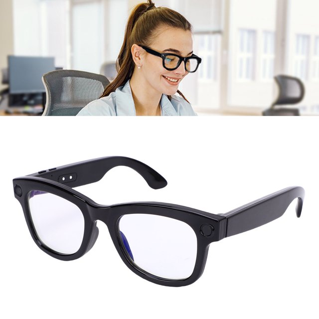 Smart Translation Glasses, Electronic Image Stabilization 5MP Camera Smart Glasses WiFi 6 5.3 for Daily Life