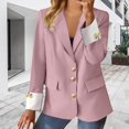 thumbnail image 2 of Blazer for Women, Yigetop Women's Casual Solid Color Suit Jacket Lapel Keep Warm and Slim Loose Long Sleeve Fashion Cardigan Coat Fitted Blazers for Women Pink XL, 2 of 9