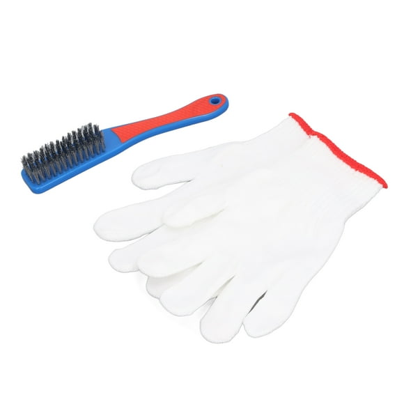 Wire Brush Set, Comfortable Grip Strong Cleaning Power Versatile Stainless Steel Wire Brush Gloves Portable for Woodworking