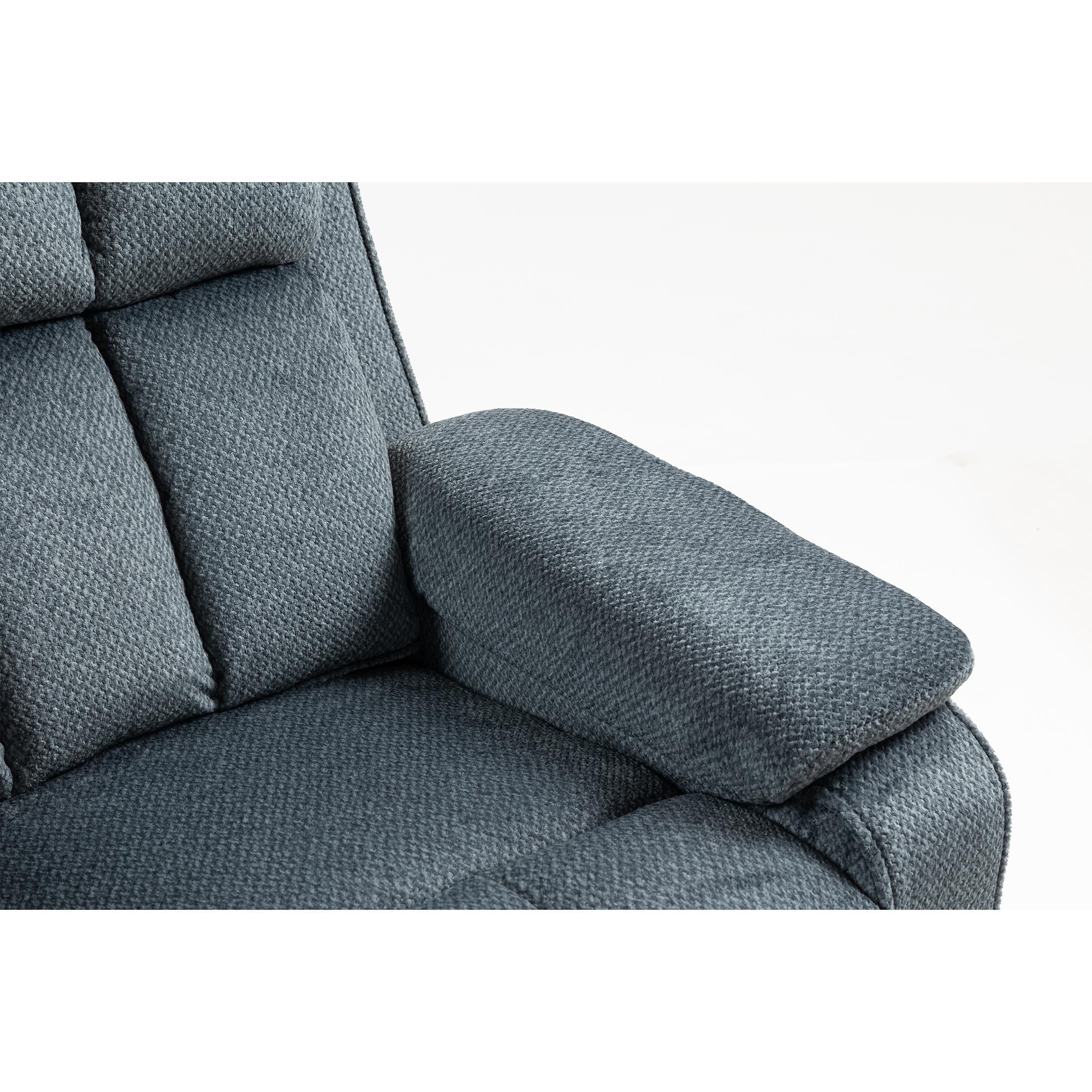 LEGAHOME Oversized Lift Recliner Chair with Heat & Massage, Fabric Lay Flat Recliner with Extended Footrest, Side Pockets, Cup Holders, USB Charging, Electric Power Sofa for Adults Seniors, Blue