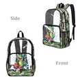 thumbnail image 2 of FKELYI Clear Backpack for Girls & Boys 17 Inch Kids Backpacks Transprent School Book Bag with Multi-Pockets Camo Green Funny Dinosaur Print Casual Daypack for Elementary, 2 of 7