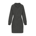 thumbnail image 4 of Blczomt Women's Dress Fall Winter Gray Long Sleeve Mini Bodycon Solid Color Knit Casual Crew Neck Dresses, 4 of 4