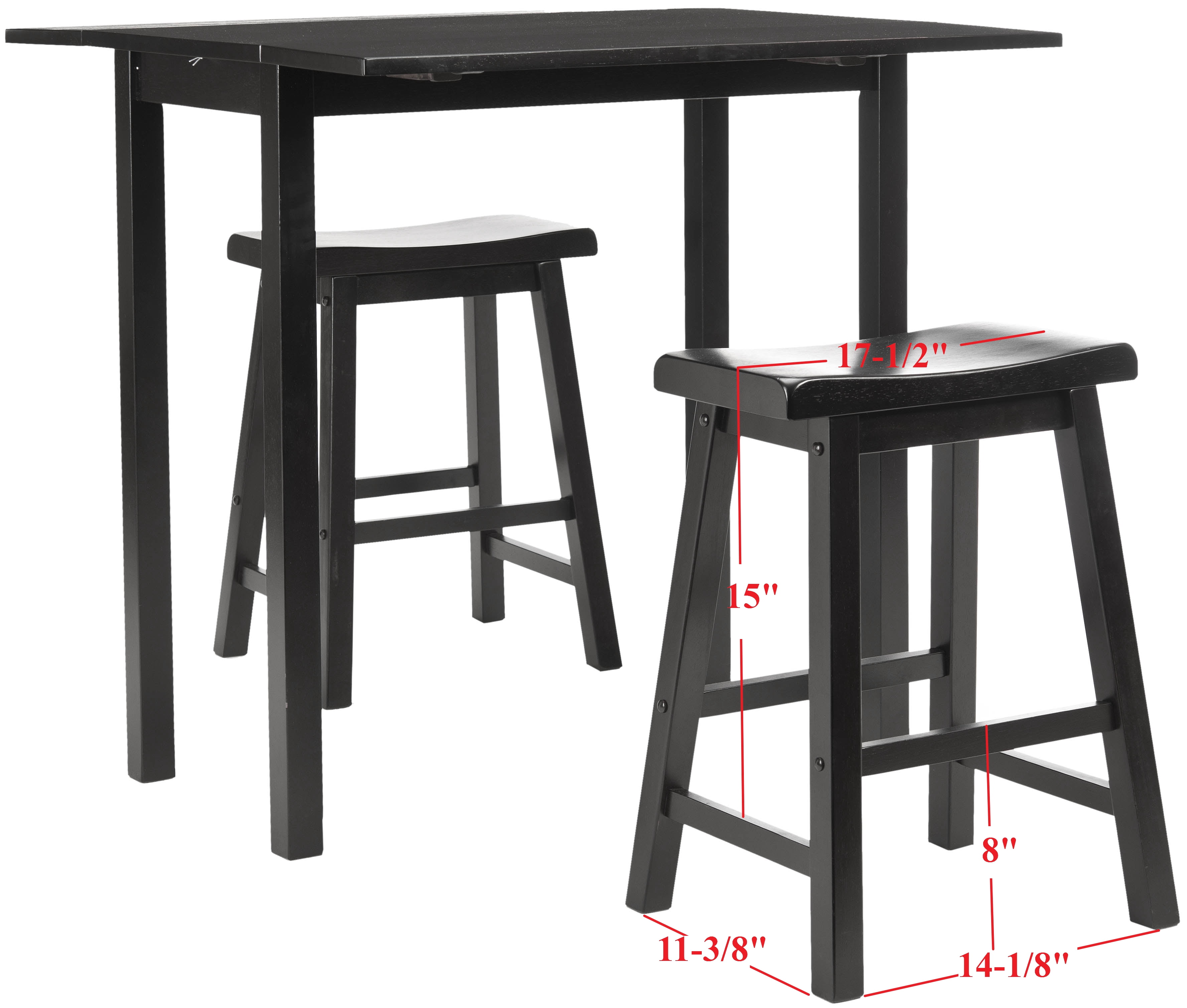 SAFAVIEH Graham Solid 3 Piece Set Pub Table, Espresso