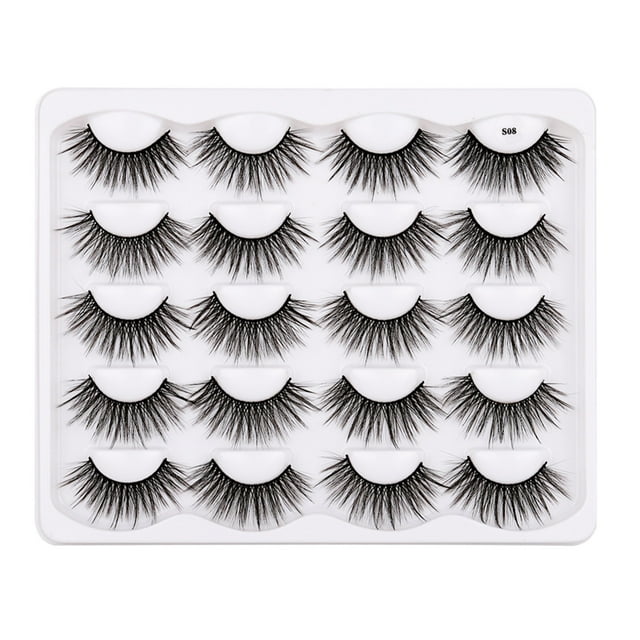 Pestañas naturales, pestañas postizas, pestañas cortas, pestañas postizas gruesas naturales, 10 pares de pestañas mixtas, pestañas de visón de imitación, pestañas postizas artificiales puras, pestañas