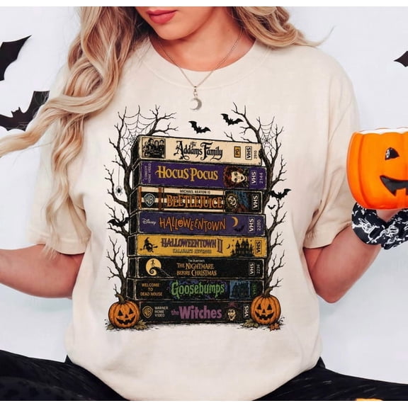 Halloween Movies Books Shirt, Halloween Pumpkin Shirt, Halloween Witches Shirt, Retro 90's Halloween Shirt, Halloween Party
