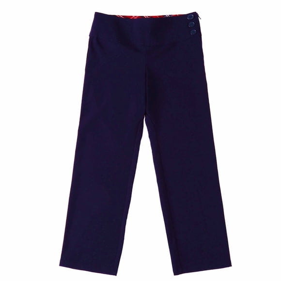 Bienzoe Pantalon d'Uniforme Scolaire pour Fille Haute Technologie Durable à Taille Ajustable Bleu Marine 4