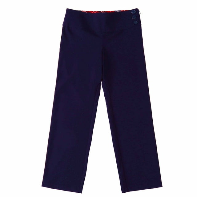 Bienzoe Girl's School Uniforms High Tech Durable Adjust Waist Pants Navy 7