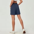 thumbnail image 3 of Oplxuo Quick Dry Casual Summer Shorts for Women Elastic High Waist Loose Color Block Lounge Sweat Shorts with Pockets, 3 of 7