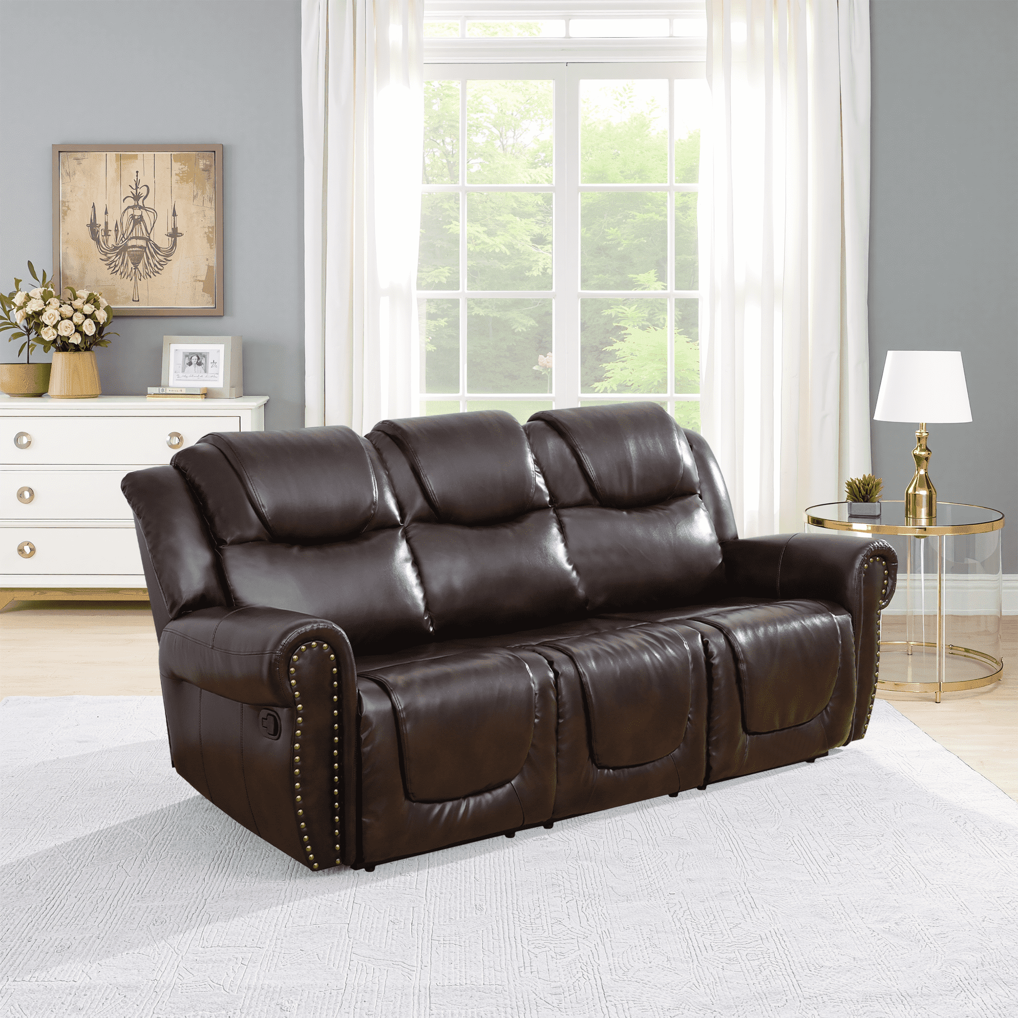 MAYEERTY Modern Adult Reclining Sofa - Simple Stylish Business Function for Living Room