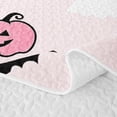 thumbnail image 5 of Homewish Girly Cute Halloween Ghost Quilt Full,Pumpkin Bat Heart Print Full Bedspread Sets,Light Pink Black,3-Piece, 5 of 7