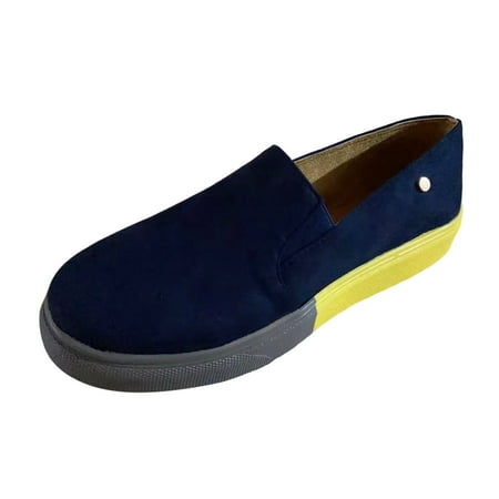 OJSFQUFP Womens Running Shoes Ladies Fashion Suede Low Top Closed Toe Colorful Sole Flat Bottom Casual Single Shoes Flat Womens Shoes Black 37