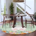 thumbnail image 4 of Easter Round Rug 8ft Washable Circle Rugs Non Slip Spring Watercolor Bunny Eggs Wooden Grain Green Large Area Rug Indoor Floor Carpet for Bedroom Kitchen Living Room Home Office Dining Room Nursery, 4 of 8